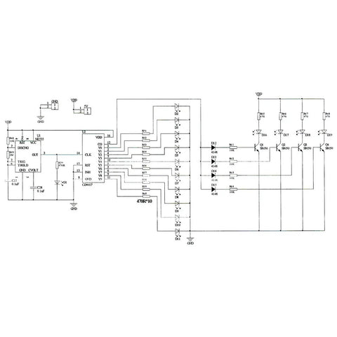 DIY SMD SMT Welding Practice Board For Soldering Skill Training With NE555 CD4017 Water Flowing LED Circuit Kit schematic