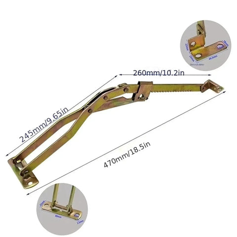 Adjustable Folding Lift Bracket Hinge For Furniture With Flexible Angle Setup Iron Construction Includes Screws For Easy No Fuss Install