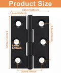 20 Pack 2 Inch Stainless Steel Folding Butt Hinges With Screws Black Rust Resistant Durable shown with measurements