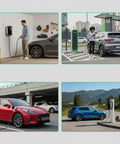 Smart Electric Vehicle Wall Charger With Fast 7KW Hardwired Setup And Type 2 Connector for use in home garage and public charging stations.