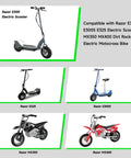 Image of scooters and dirt bikes compatible with 24V Electric Motor Replacement For E300 E300S E325 Scooters And MX350 MX400 Dirt Rocket Bikes.