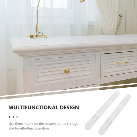 2 Pack Dope Multifunctional Plastic Drawer Slides Side Mount Cabinet Drawer Guides with white cabinet