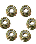 Six Pack M10x1.25 Left Hand Thread Collar Nuts For Universal Pivotrim String Trimmer Gear Head And Brush Cutter Nylon Insert Self Locking Nuts
