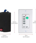 Universal Ceiling Fan Remote Kit With Adjustable Speed And Light Ultra Small Receiver Five Button Control Compact 3.88x2.05x0.95 Inch Unit