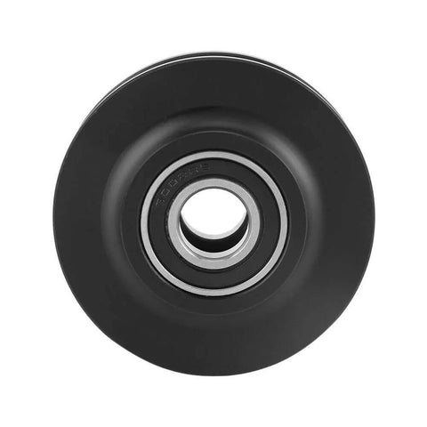 Sliding Barn Door Roller Wheels, close-up of heavy-duty wheel for closets, cabinets, and windows in black finish for kit 2 pack.
