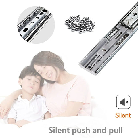 1 Pair Heavy Duty Soft Close Drawer Slides With Metal Ball Bearing Rails For Kitchen Cabinets 26 Inch Smooth Glide Runners