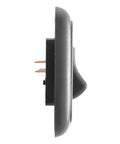 Side view of Triple SPST On Off Switch With Bezel For RVs Trailers Campers And Boats 12 Volt 16 Amp 125 250 VAC Black UL CSA VDE Listed