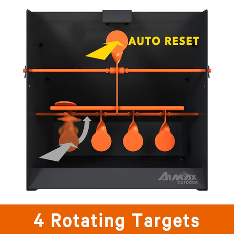 Outdoor Pellet Gun Target Trap With Center Shot Includes 12 Paper Targets And 4 Resetting Metal Targets for airgun rifle practice