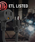 ETL listed 12AWG Heavy Duty Welder Adapter Cord NEMA 5-15P To 6-50R 1Ft Power Cable for Welding Machines
