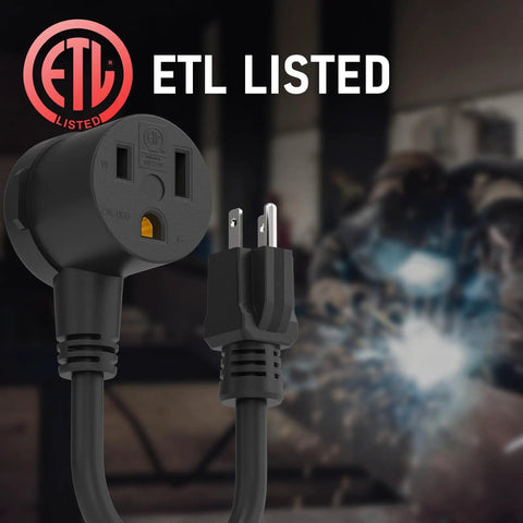 ETL listed 12AWG Heavy Duty Welder Adapter Cord NEMA 5-15P To 6-50R 1Ft Power Cable for Welding Machines