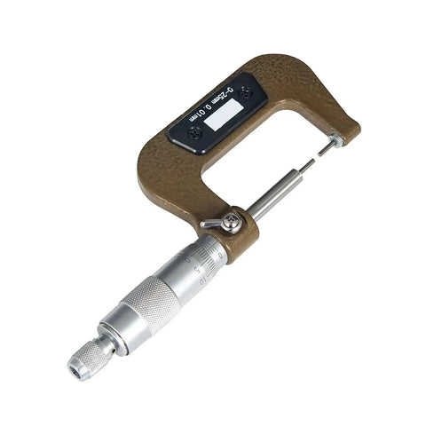 Pro Grade Small Head Thin Rod Mechanical Outer Diameter Micrometer For Spline Shafts And Tight Slots 0 To 25 Mm Range tool close-up view