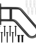 Rock Solid U Shaped Hand Rails For Outdoor Steps With Heavy Duty Wall Mount Grab Bar and screws for secure installation.