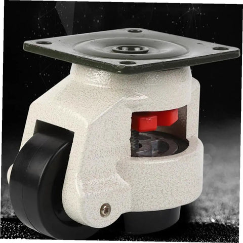 Heavy Duty Adjustable Swivel Casters 4 Pack 3 Inch Plate Wheels For Rock Solid Furniture Moving Workbench Upgrade close-up view of caster.