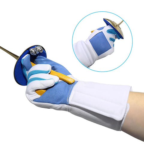 Right Hand Practice Fencing Glove With Anti Slip Leather Palm For Epee Foil And Sabre Bout Practice Extended Cuff Wrist Protection XL