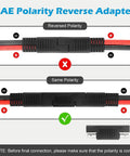 Diagram showing polarity reversal in Heavy-Duty 10AWG SAE To XT60 Solar Adapter Extension Cable 1M 3.28ft