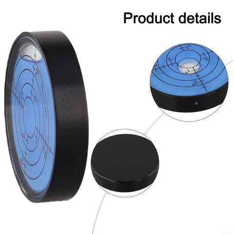 50x10mm High Precision Bubble Level Horizontal Measuring Tool showing clear blue measurement indicators on a sturdy black metal body.