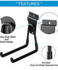 16 Pack Slatwall Hooks For Garage Storage, Heavy Duty Slat Wall Hangers In Black with anti-skid rubber and steel design