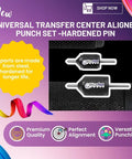 Universal Transfer Center Aligner Punch Set with Hardened Pins DIY Ready Pro Grade Machinist Tools, shown with steel pins.