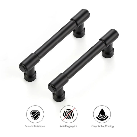 Matte Black Cabinet Pulls 10-Pack - Durable, Easy Install