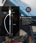 Specifications of Heavy Duty Manual Siphon Hand Pump For Water And Fuel Transfer Featuring Flexible Hose, showing dimensions.