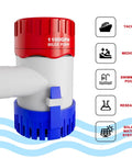 1100 GPH 12V Submersible Workhorse Bilge Pump With One And One Eighth Inch Outlet Non Automatic Quiet Marine Water Pump