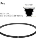 4 Pack A33 Or 4L350 Classic Wrapped Rubber V Belt 33 Inch Inside Circumference 841mm Durable Drive Belt with dimensions shown