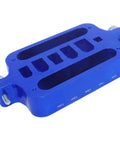 Heavy Duty Aluminum Soldering Jig Block For No Sweat XT60 XT90 T Plug And Bullet Connector Soldering Heat Resistant Multi Size Banana Plug Fixture. Blue aluminum soldering block showing various slot sizes.