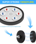 Six Pack Black Rubber Coated Neodymium Magnets With 31 Lbs Pull, M6 Threaded Studs Base, showing interior magnet layout