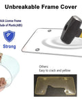 Clear License Plate Cover Set For Front And Rear Unbreakable Transparent Protector With Screws Caps 2 Pack Street Legal Prevent Discoloration