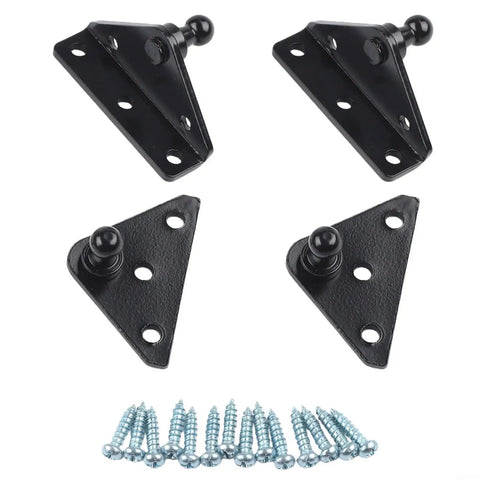10mm Ball Stud Mounting Bracket Kit For Gas Struts Lift Supports Shocks And Springs 4 Piece Steel Hardware Set With L Type And Flat Brackets Plus Screws Black Ready To Install
