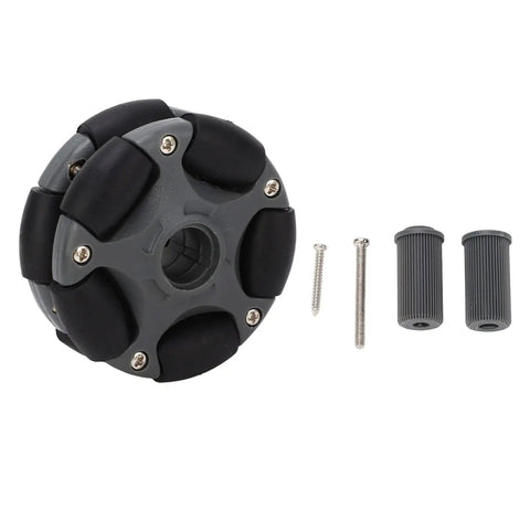 58mm Directional Robot Wheel with Double Row Tire for Precise Mobility 360 Degree Rotating Wheel for Robot Kits and Motors with couplings