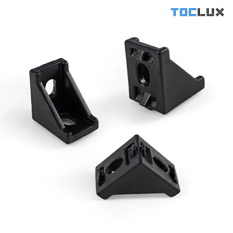 Heavy Duty Black Anodized 2020 Aluminum Extrusion Connector Kit With 40 Pro Grade Corner Brackets M5 Sliding T Nuts And Hex Screws - black corner brackets.