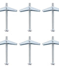 Self Drilling Drywall Anchors With Screws Kit 40Pcs No Pre Drill Tap In Toggle Anchors features six metal anchors with screws visible.