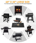 Large 68 By 48 Inch Fire Pit Mat For Outdoor Grills And Solo Stove Bonfire, showing multiple grill types