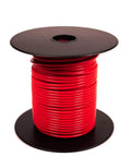 Red spool of wire similar to 22 AWG UL1007 Tinned Copper Hook Up Wire 300V Single Conductor Multi Stranded Blue 100 Feet.