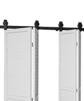 Bi Folding Sliding Barn Door Hardware Track Kit Heavy Duty Steel Rails for Four 12 Inch Closet Pantry Laundry Doors