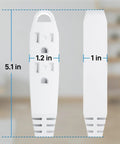 Three Outlet 25 Foot Extension Cord With Heavy Duty 16/3 SJTW 3-Wire Grounded Cable, with dimensions in inches