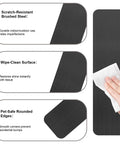 Tough As Nails Steel Dog Door Protector And Scratch Proof Kick Plate Covers Every Door Seam Brushed Black Metal Guard wipe-clean surface