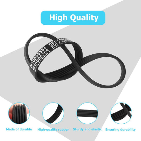 Washer Drive Belt For Top Load Washers That Hold Up, Compatible With Maytag Whirlpool Amana, black rubber 5-rib replacement belt