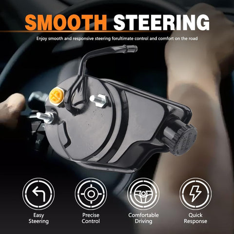 Single Return Port Power Steering Pump With Reservoir Fit 1999-2014 Chevy Silverado Tahoe Suburban GMC Sierra Yukon 12V DC Drive Replaces 20-8740 15909824 Non Hydroboost 1 Pack