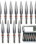 125 Grain Five Sixteenth Inch Stainless Steel Screw In Archery Field Points Pack Of Twelve for Target Practice with case