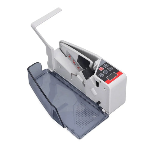Portable Handheld Money Counter Machine For Fast, Accurate Bill Counting with open cash tray and digital display