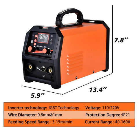 4 In 1 Portable Inverter Welder With 160A Dual Voltage Do It All MIG MMA Lift TIG Arc Welding Machine For Home Workshop