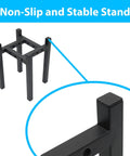 Close-up of Adjustable Multiuse Countertop Stand for Water Filters and Dispensers elevates nine inches, non-slip black finish.