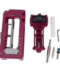 Door Hinge And Latch Installation Kit With Plastic Mortiser Template For 1 3 Eighth Or 1 3 Quarter Inch Doors, Includes Router Guide Chisel Tool Marking Tool And Drill Bits For Quick, DIY Friendly, Pro Grade Hardware Mounting.