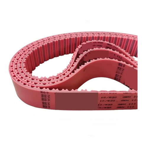 Heavy Duty Timing Belt For 3D Printers And Robotics Featuring Heat Resistant Build And Smooth Power Transfer Made For Atp10 Machines, red ribbed design