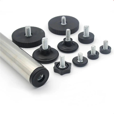 Sturdy Steel Furniture Legs With Anti Slip Base And Adjustable Leveling Feet For Tables Cabinets And Chairs M6 M8 M10 Four Pack Easy Install Quiet Floor Friendly