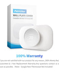 Snow Color Nest Thermostat Trim Kit For Google Nest Thermostat 2020 displayed with packaging and warranty information.
