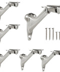 Heavy Duty Zinc Alloy Handrail Brackets For Indoor Stairs With Screws, Adjustable Angle Stair Railing Hardware, Satin Nickel Finish, 6 Pack