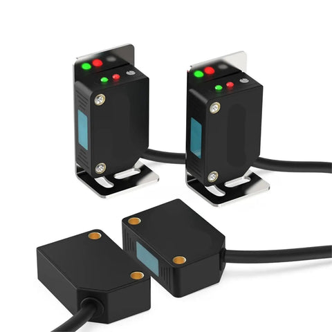 Square Laser Photoelectric Sensor With Diffuse Reflection Visible Spot 0 To 30 Cm Sensing Range NPN PNP 10 To 30 V DC 3 Wire NO Output Customizable Output IP65 Rugged Infrared Beam Switch For Industrial Automation And Precise Positioning